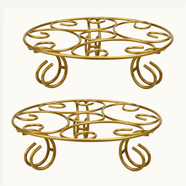 Decorustique Gold Metal Plant Stand (Pack of 2) – Perfect for Balcony & Garden