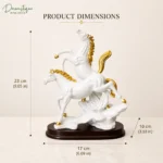 Elegant White Gold Horse Showpiece