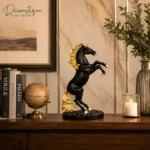 Modern Black Gold Horse Sculpture