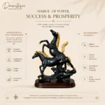 Decorative Black Gold Horse Figurine