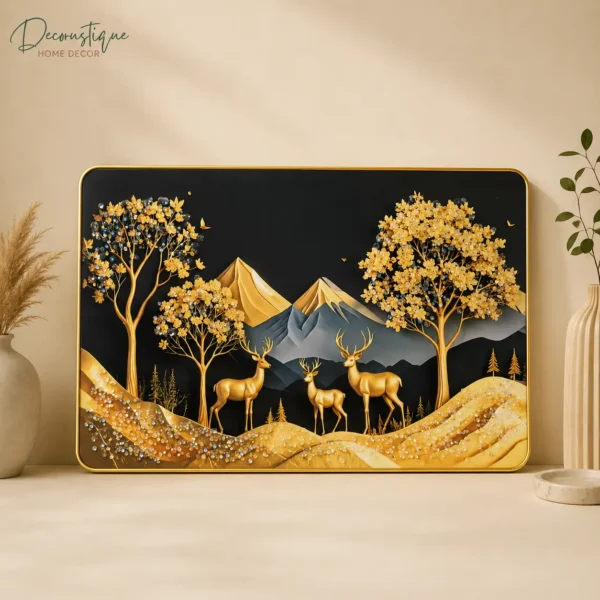 Golden Deer Wall Art
