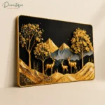 Golden Deer Wall Art