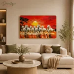 Seven Running Horses Wall Art Frame