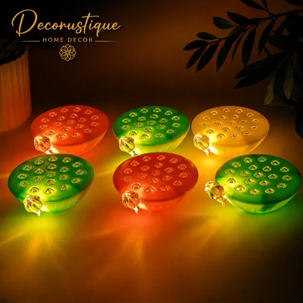 Lotus Canopy LED Decorative Lamps Set of 6 – Elegant Floral LED Lamps for Home Décor