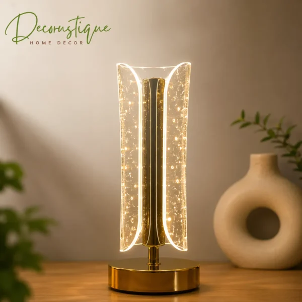 Crystal Table Lamp – Luxury Diamond Cut LED Night Lamp for Home Décor