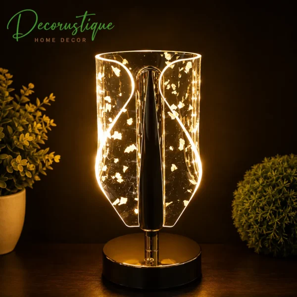 Luxury Golden Leaf Design Crystal Table Lamp