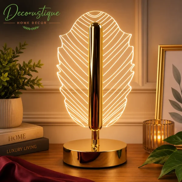 Premium Leaf Shape Crystal Table Lamp