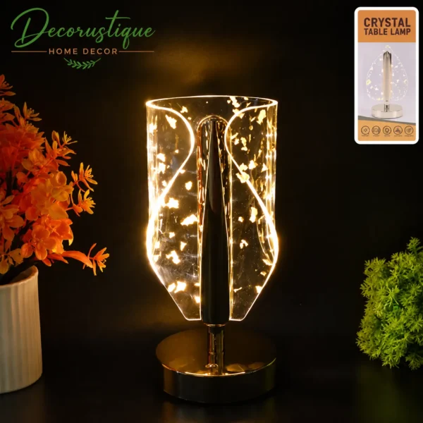 Luxury Golden Leaf Design Crystal Table Lamp