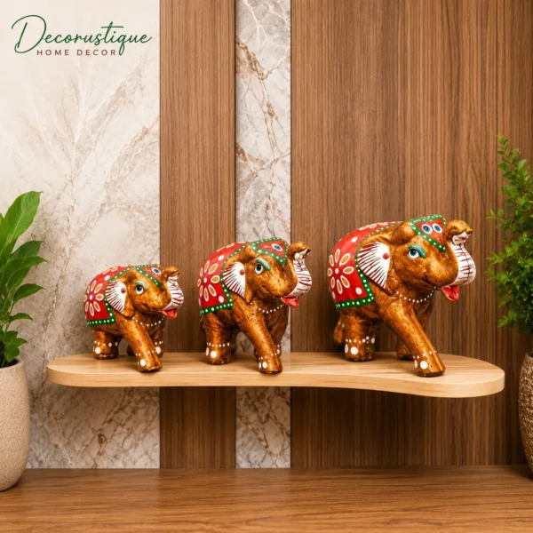 Handcrafted White Paper Mache Elephant Showpiece – 3 Inch Decorative Figurine