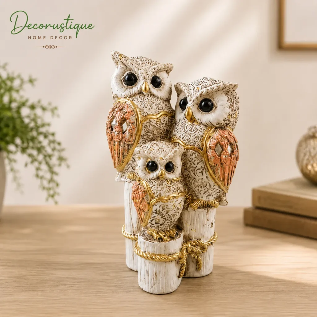 owl family statue
