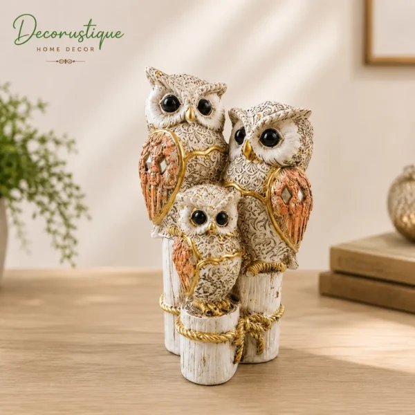 owl family statue