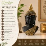 Add serene sophistication with our best-selling buddha head statue — bold sculptural detail for modern & Zen homes.