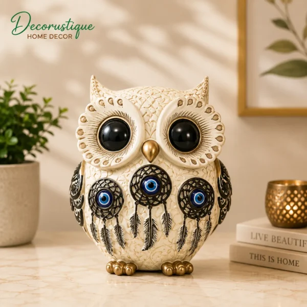Spiritual Cute Owl Showpiece With Evil Eye Protection – Feng Shui & Vastu Home Décor