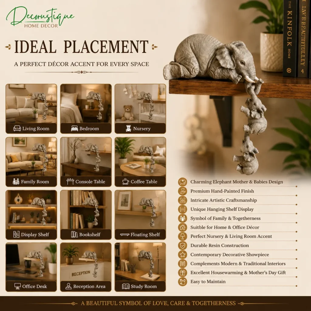 elephant family showpiece