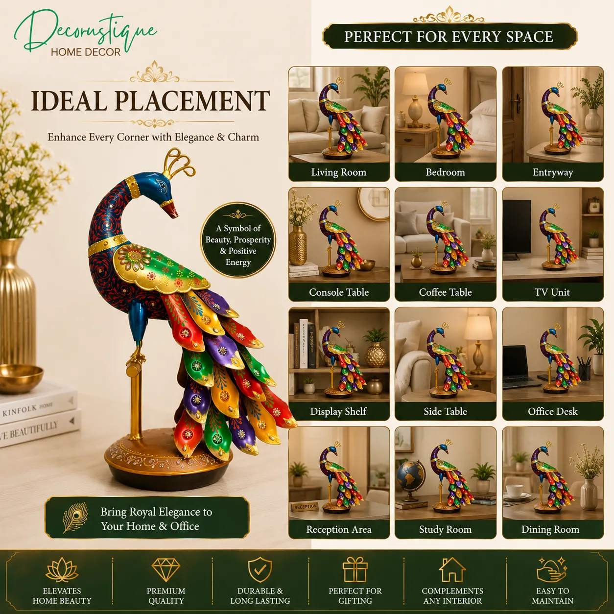 peacock showpiece