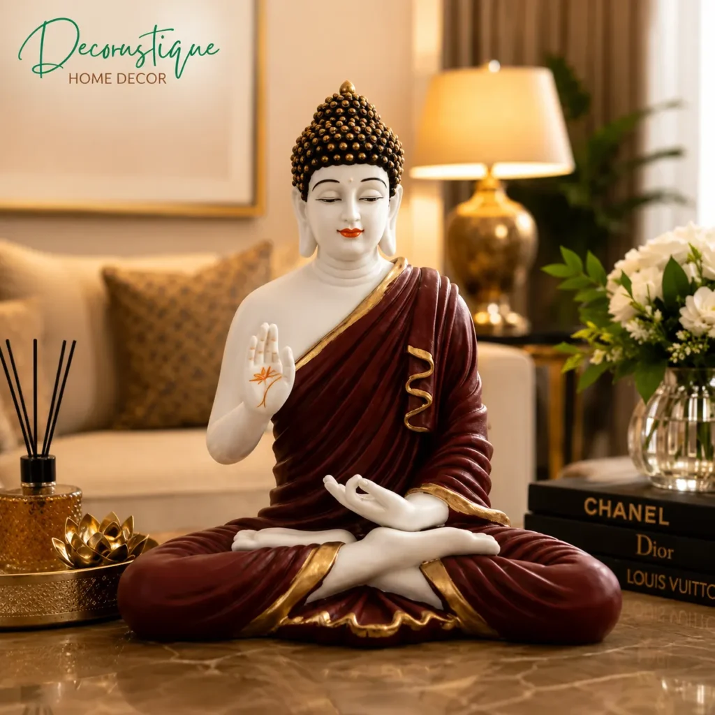 meditating buddha statue, buddha showpiece for living room