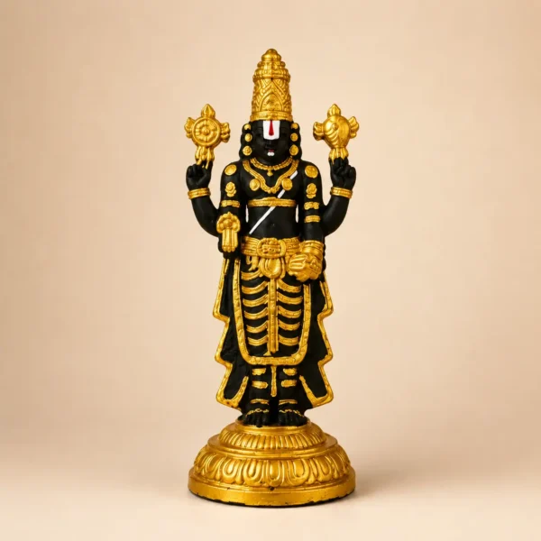 Lord Tirupati Balaji idol– Black & Gold Finish Tirupati Balaji Statue