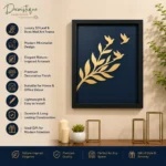 Luxury 3D Leaf & Birds Wall Art Frame