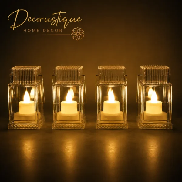 LED Flameless Lantern Style Decorative Candles (Set of 4)